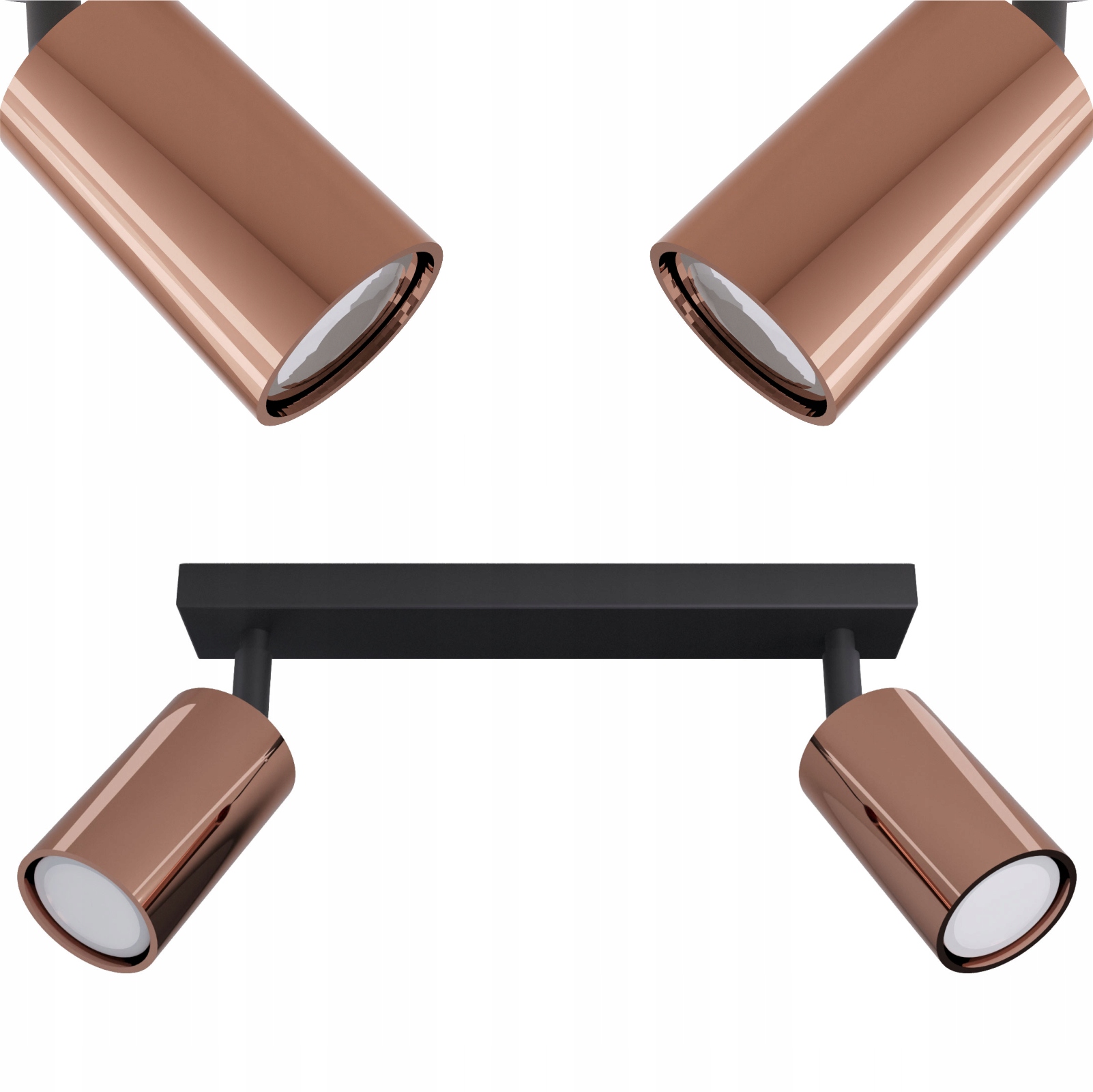 Lampa wisząca sufitowy plafon 2x GU10 Led Cerlux Rune Miedziana metalowa