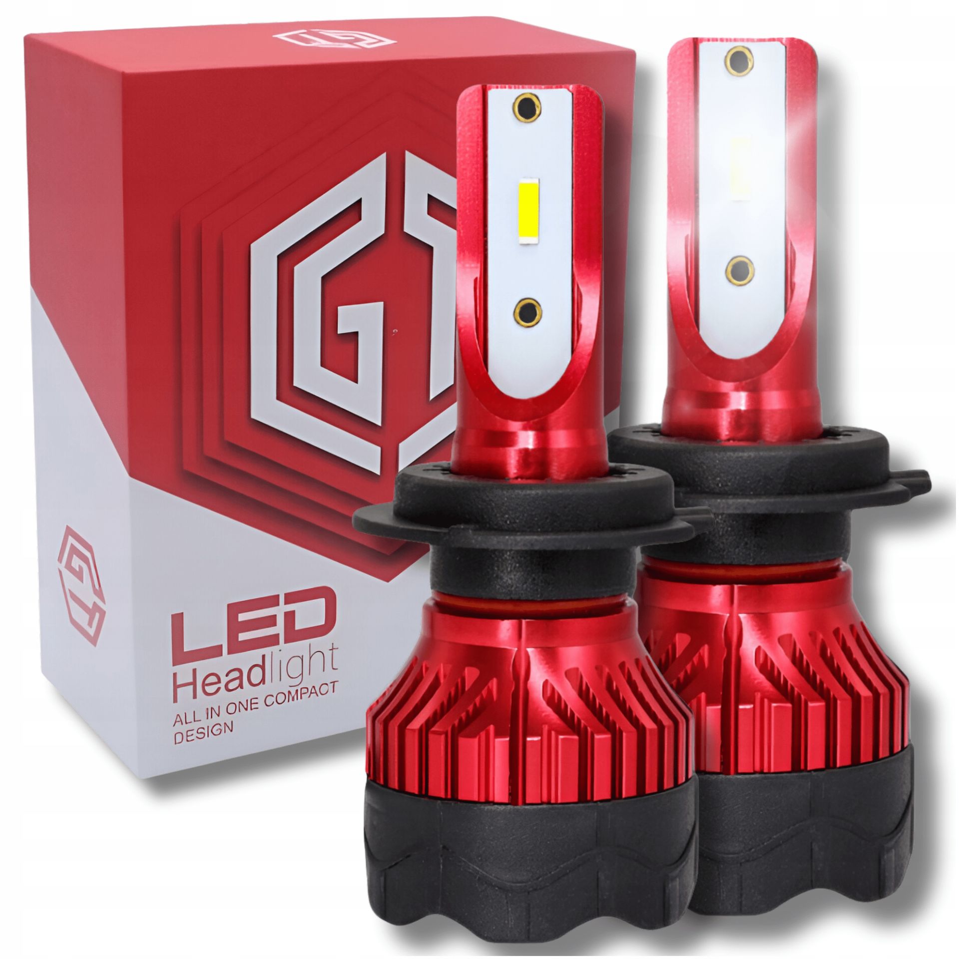 Żarówki samochodowe Led 12V can bus H7 Gt Cob 300% mocne pudełko
