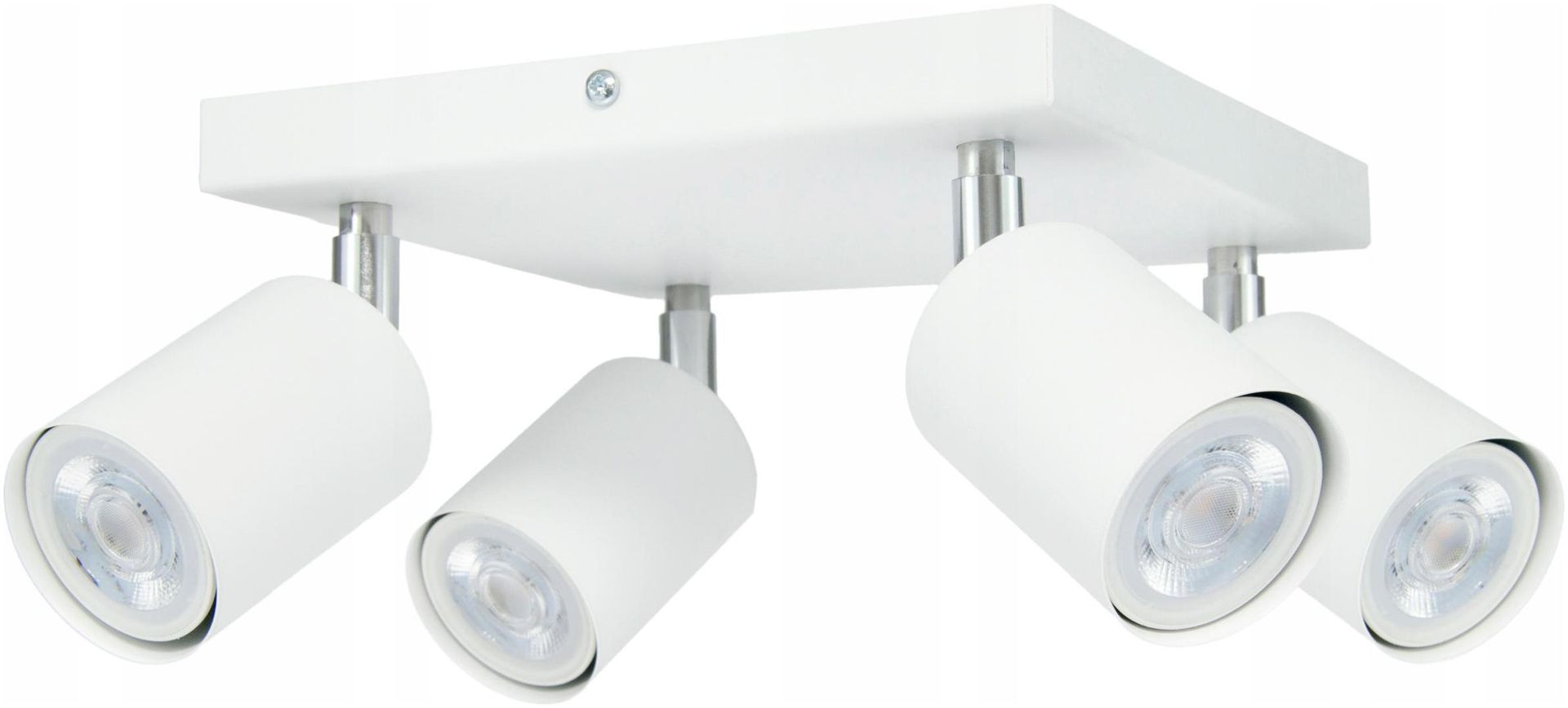 Lampa Spot Oprawa Halogen Sufitowa Plafon Kwadrat 4X Gu10 Biała Ruchoma
