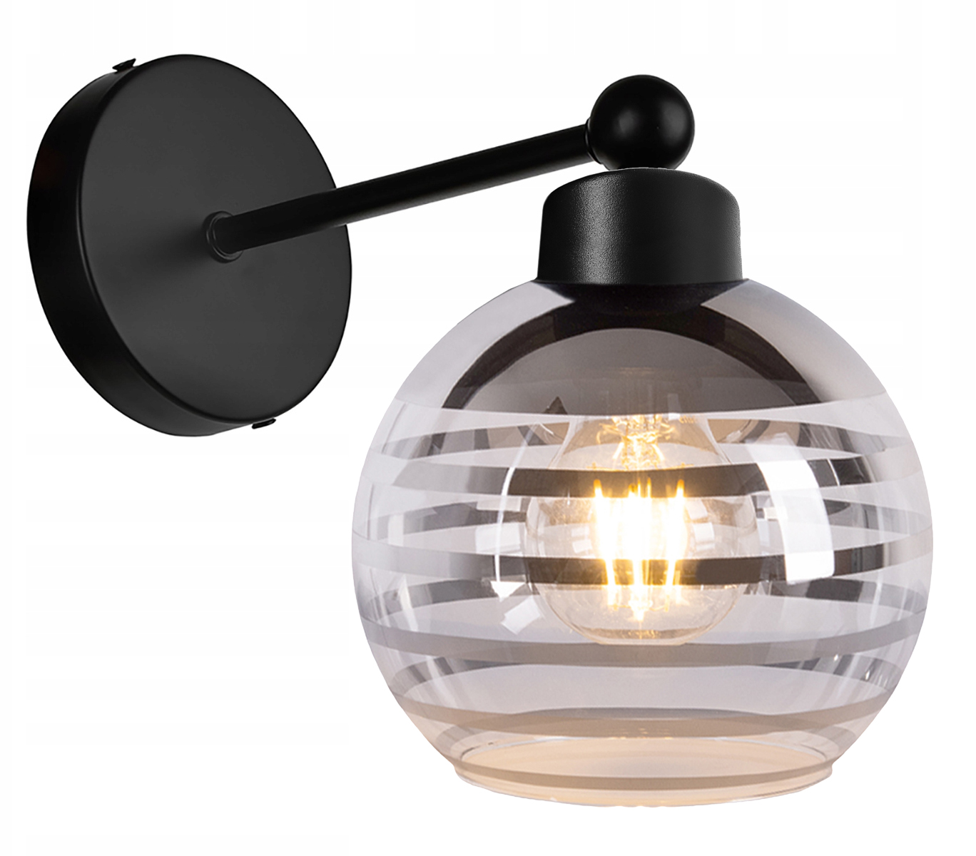 Lampa Kinkiet Ścienny E27 stały Loft szklany Kula