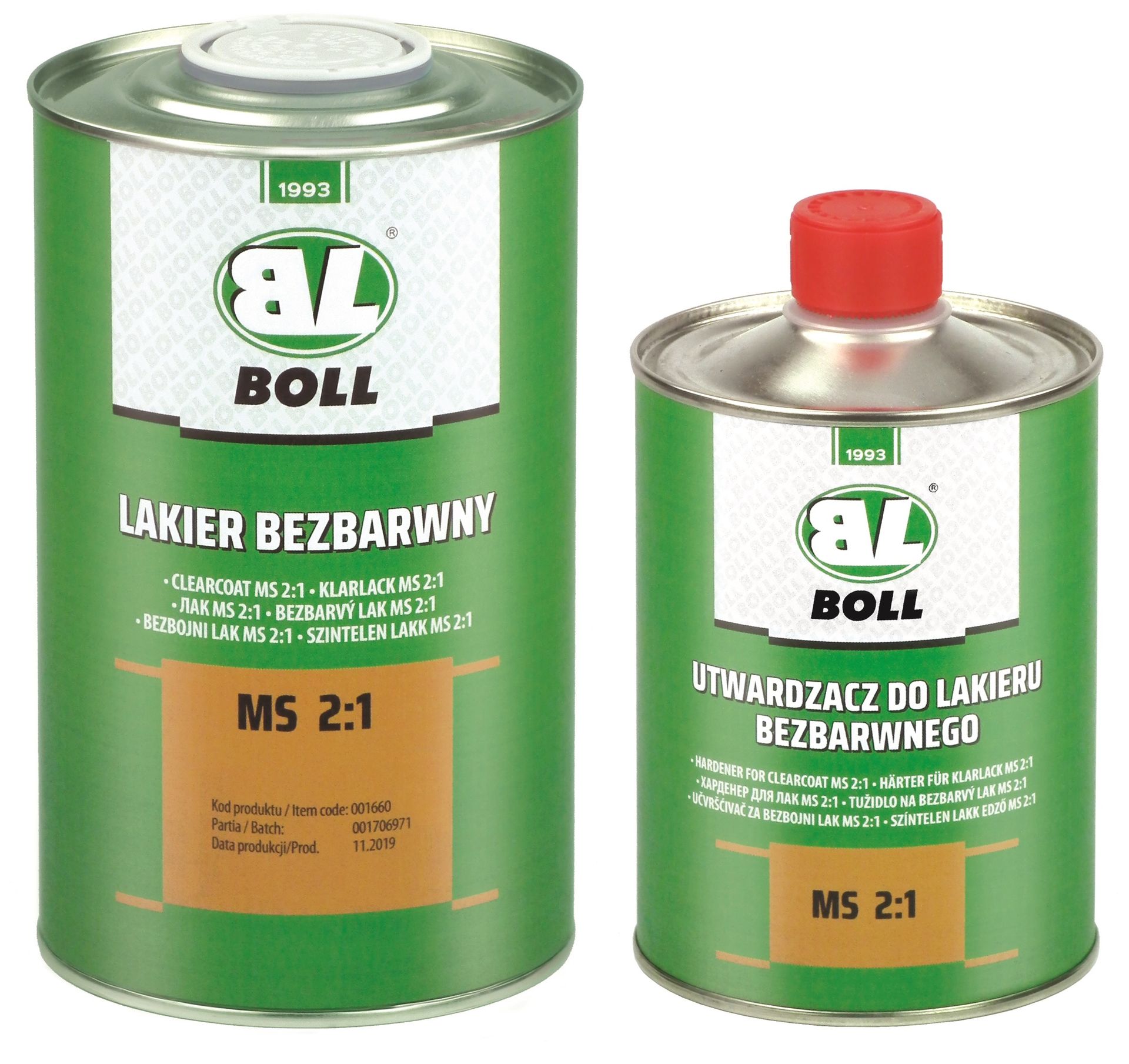 Boll lakier bezbarwny Ms 2:1 1L utwardzacz 500ml