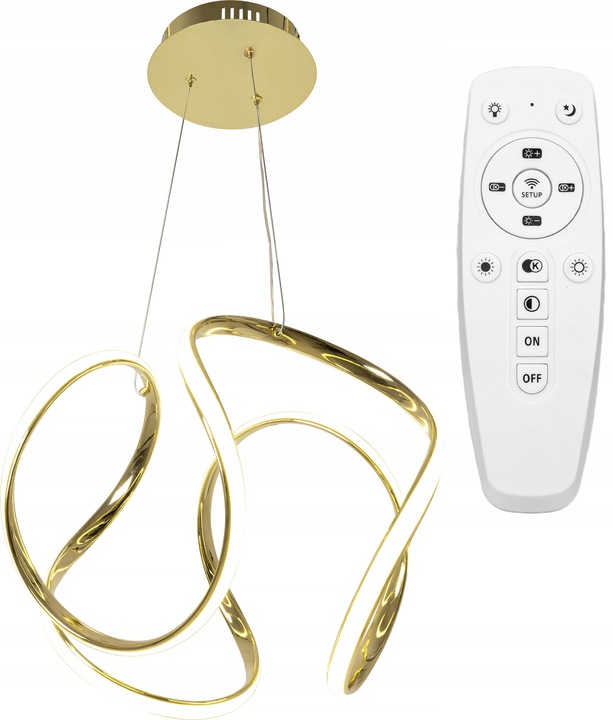 Lampa Sufitowa Wisząca Złota Nowoczesna Led+pilot