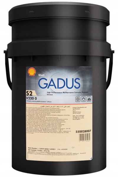 Shell Smar Gadus S2 V220 0 18KG Litowy Shell