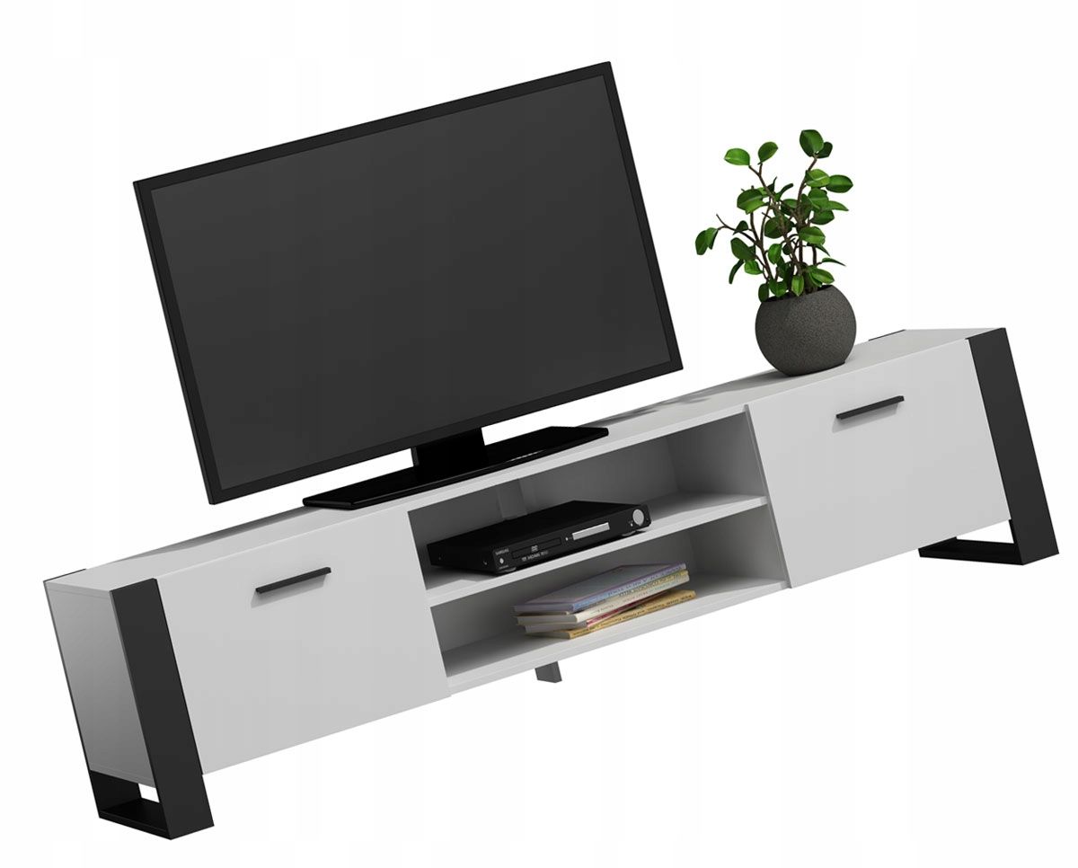 Biała nowoczesna szafka RTV 185 cm P1-T15