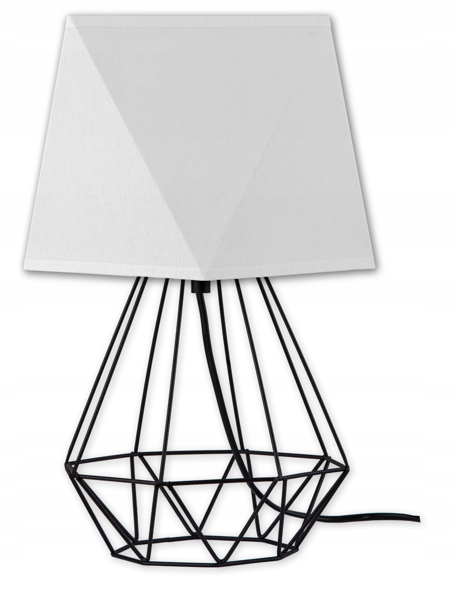Lampka Nocna Biurkowa Druciana Abażur Diament Loft