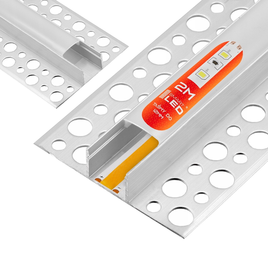 Profil Led aluminiowy wpuszczany do płytek płyt Gk gipsowych 2m klosz