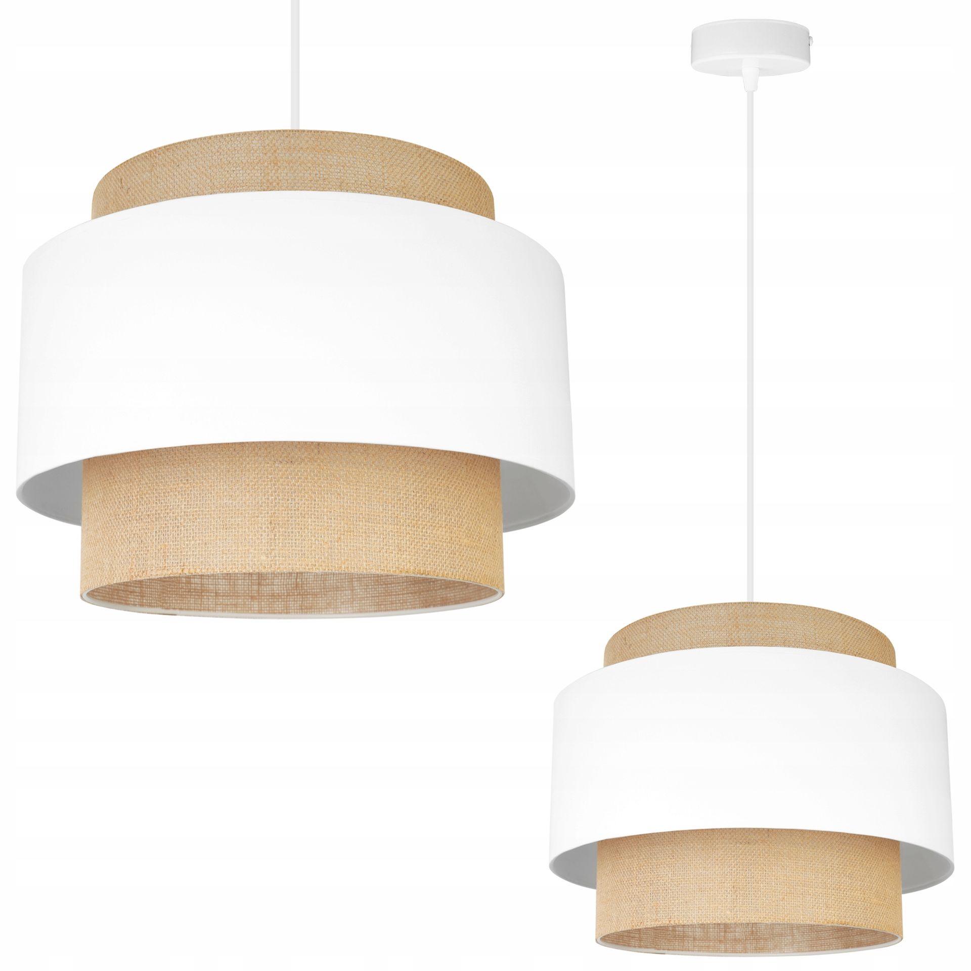 Lampa Wisząca Żyrandol Sufitowa Pojedyncza Abażur Boho Juta Do Salonu