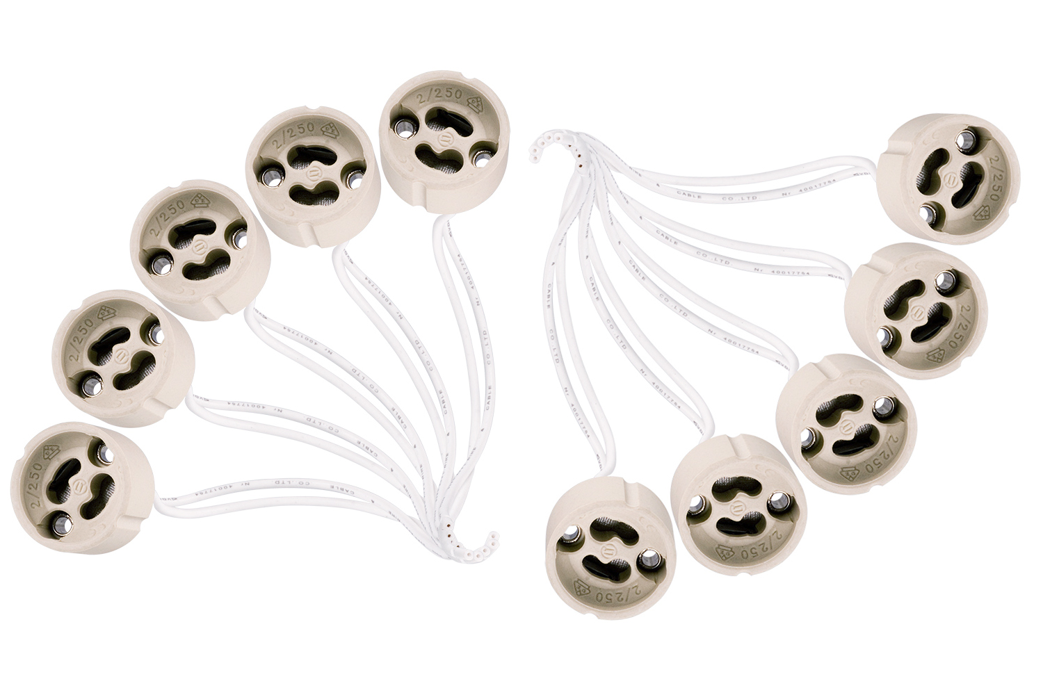 10x gniazdo przyłączeniowe do żarówek GU10 Led