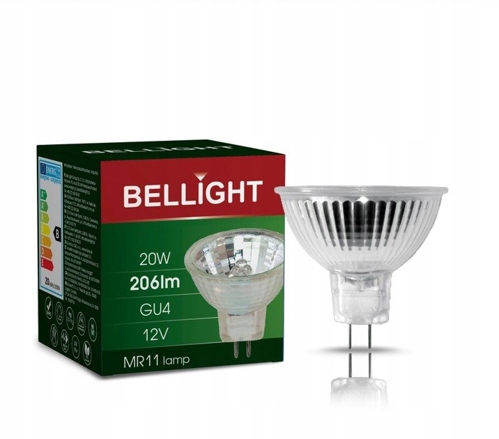Żarówka Żarnik Halogenowa Halogen Reflektor MR11 GU4 12V 206lm 20W 35mm