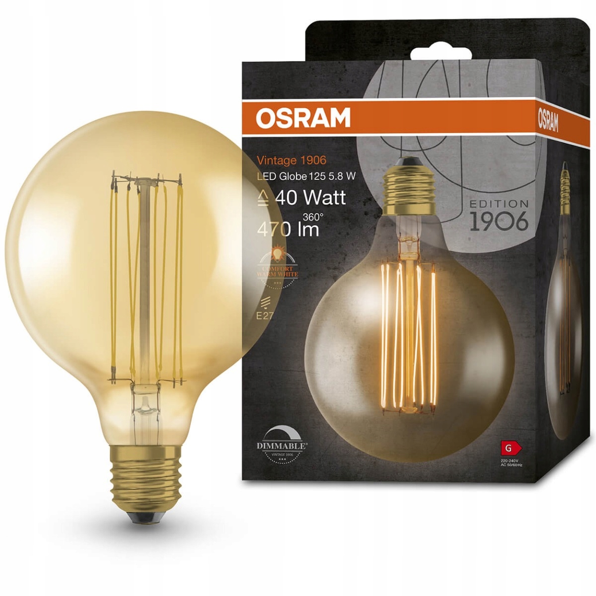 Żarówka Vintage Led DIM40 5.8W/2200K E27 Osram