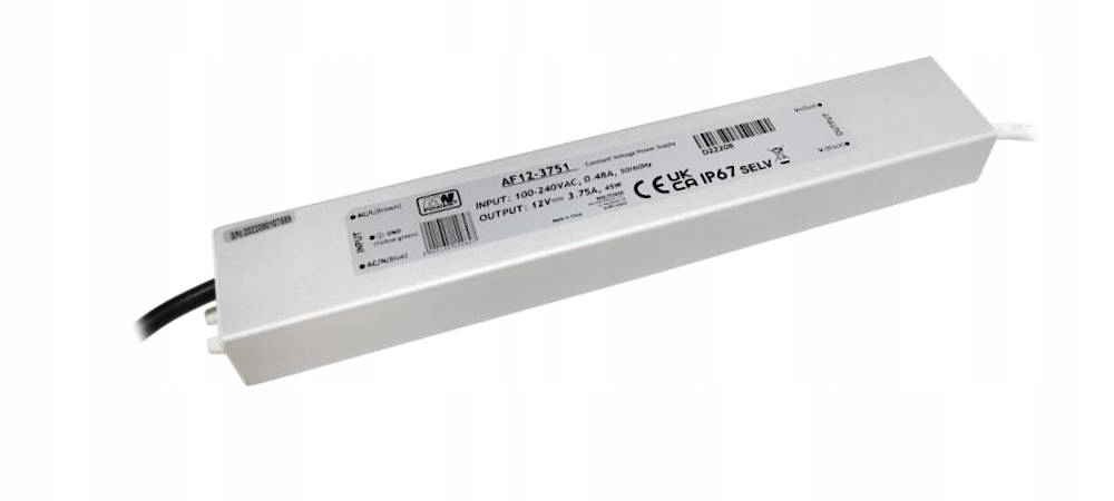 Zasilacz 12V/3.75A, 45W Mw Power AF12-3751