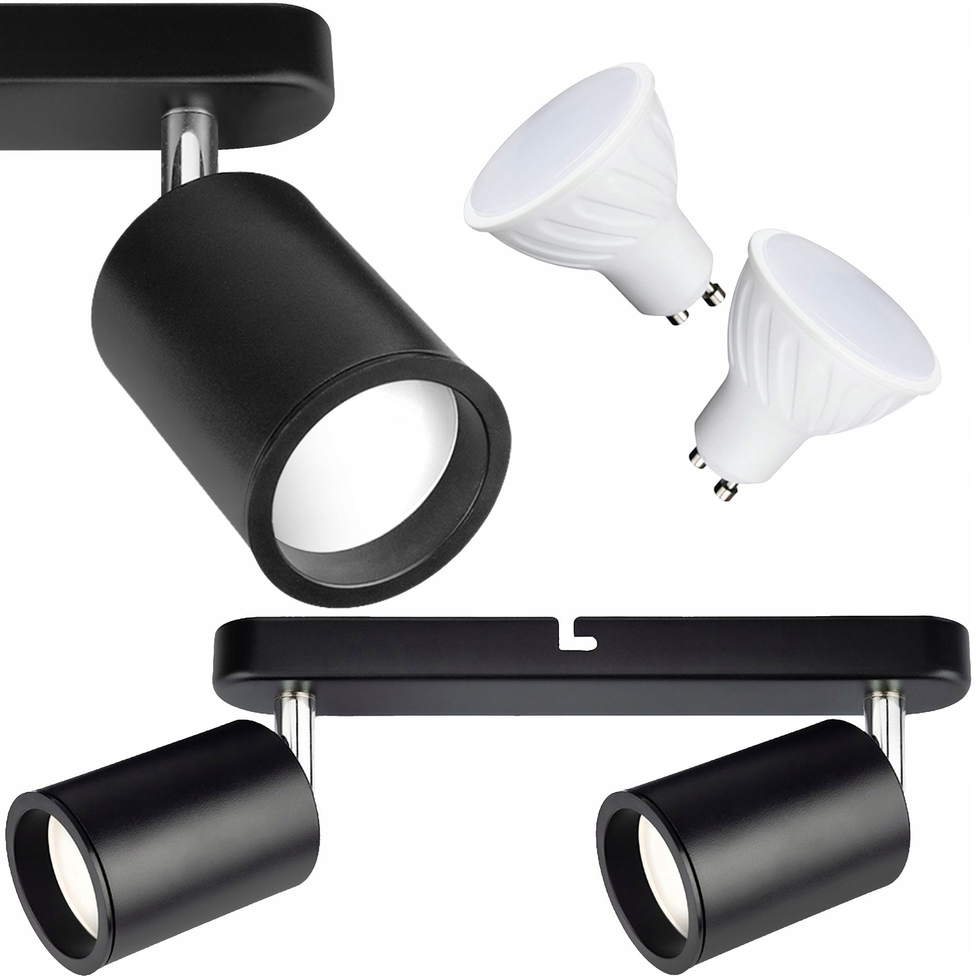 Lampa natynkowa Spot na 2x GU10 Led tuba sufitowa Reflektory Ruchome