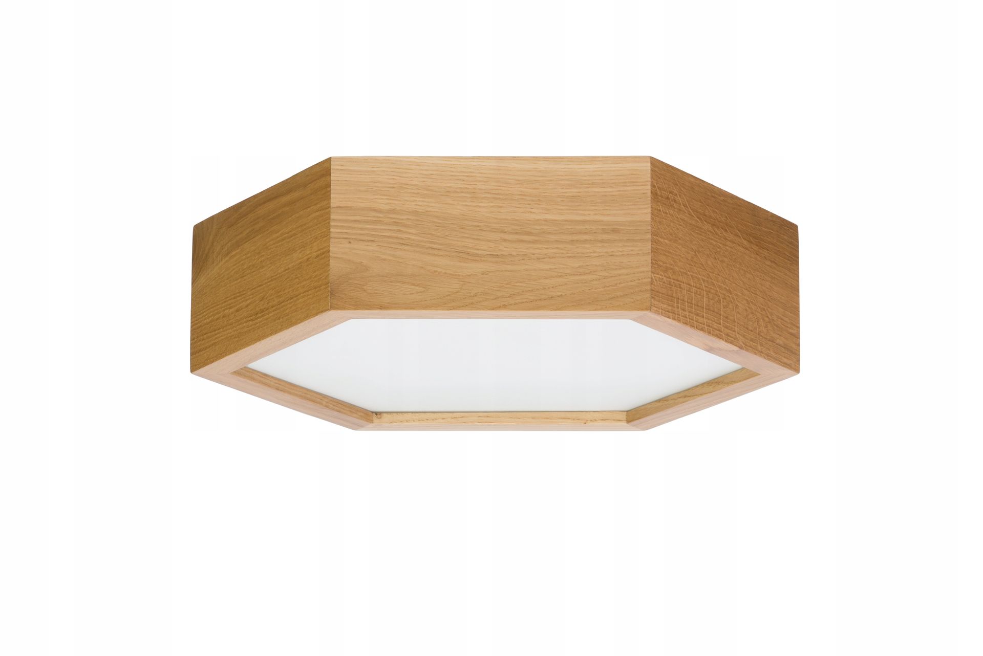 Lampa sufitowa Leja heksagon fi275 Dąb do salonu kuchni łazienki Stylowa