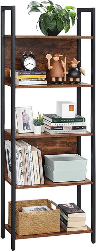 Regał Loft Industrialny Półka na Książki kwiaty 5 Półek 165cm Nowoczesny