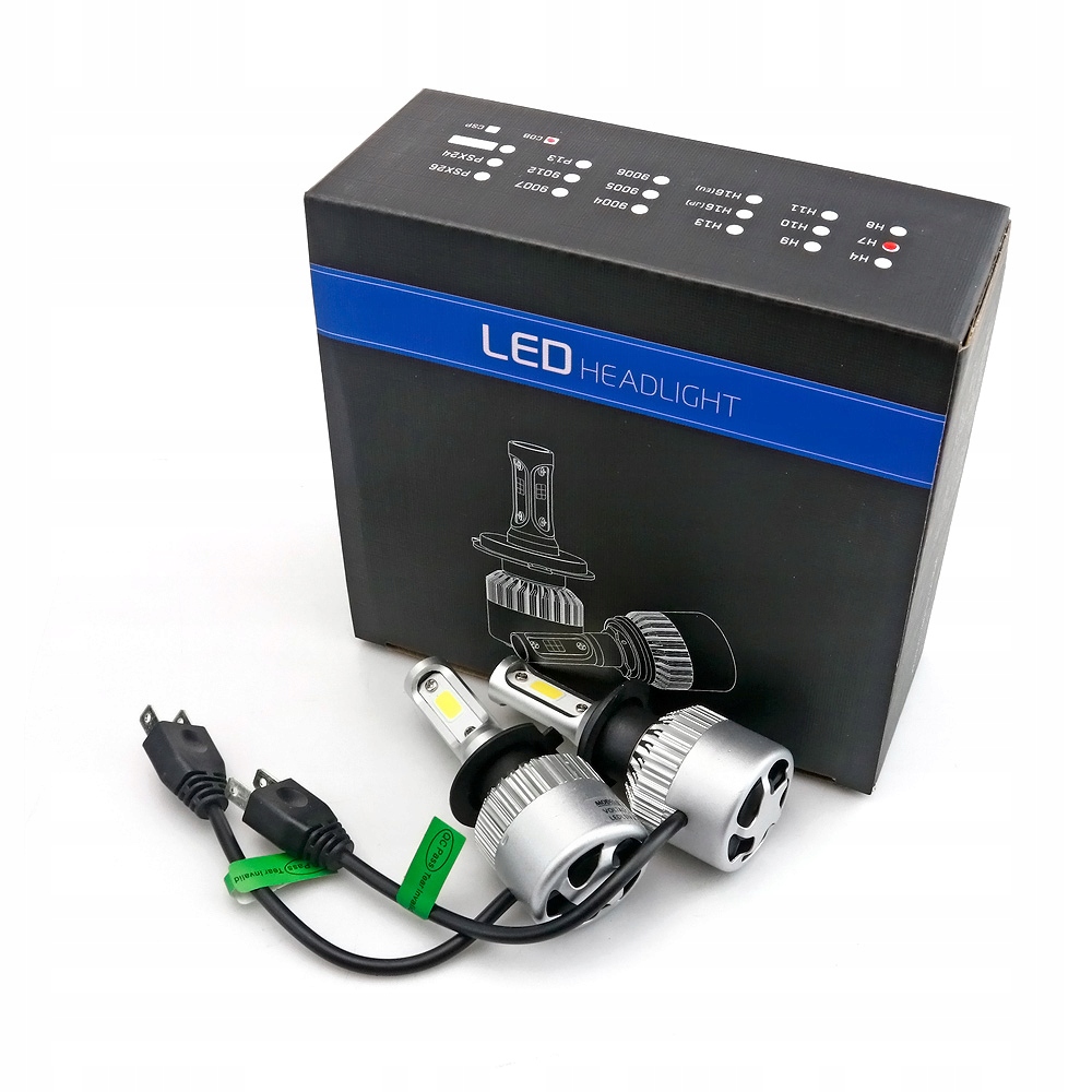 Żarówki 2szt H7 Led Cob 8000lm 16000lm 72W Canbus