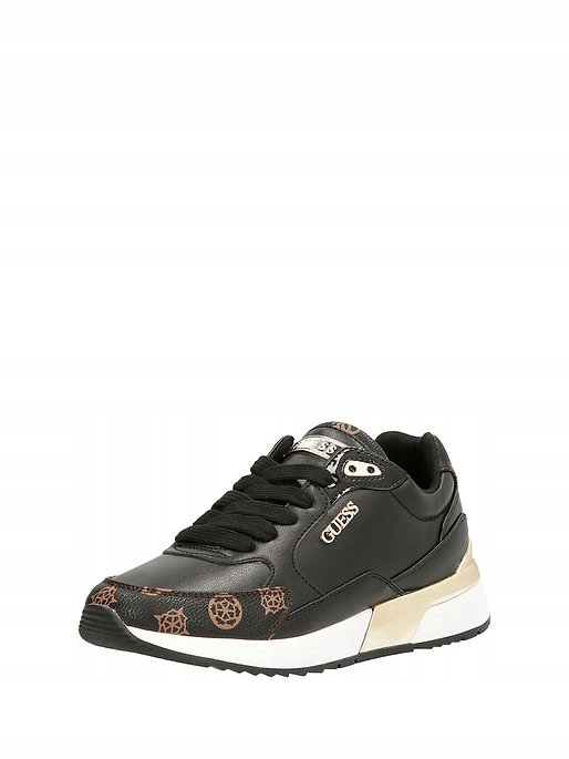 Guess buty damskie Moxea czarne z brązowym z dodatkiem złotego 39