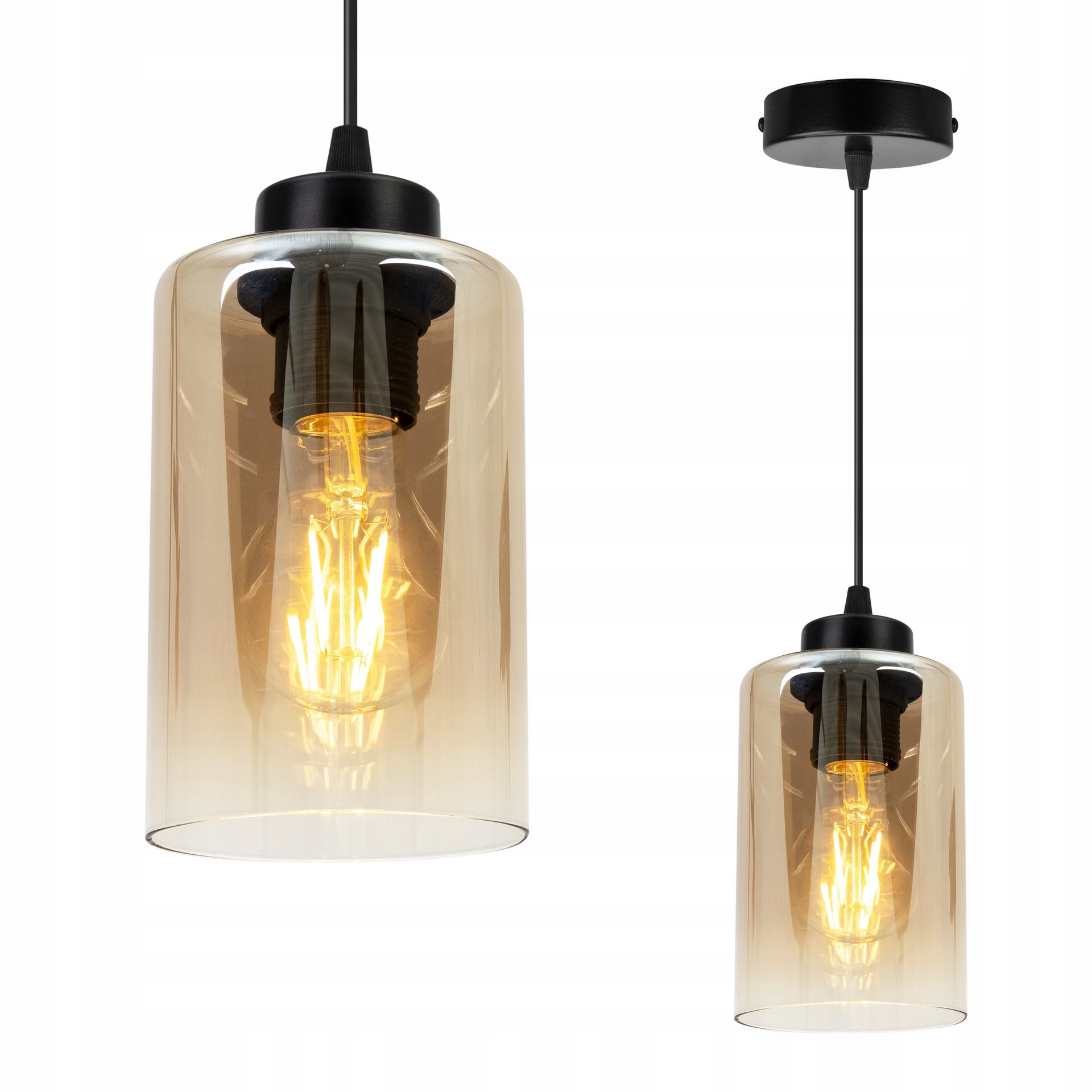 Lampa Sufitowa Wisząca Żyrandol Pojedyncza Do Kuchni Salonu Klosz Loft