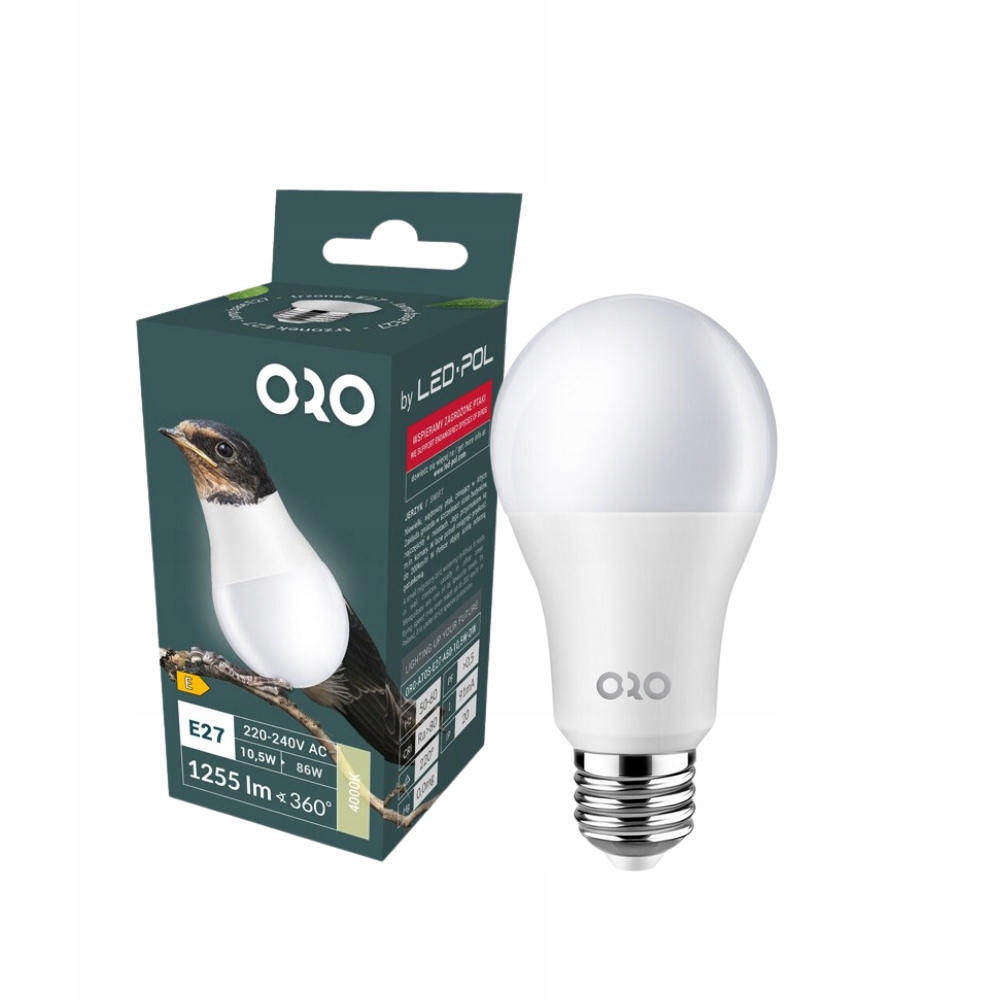 Żarówka Led E27 kulka 10.5W barwa neutralna 1255lm Led-pol