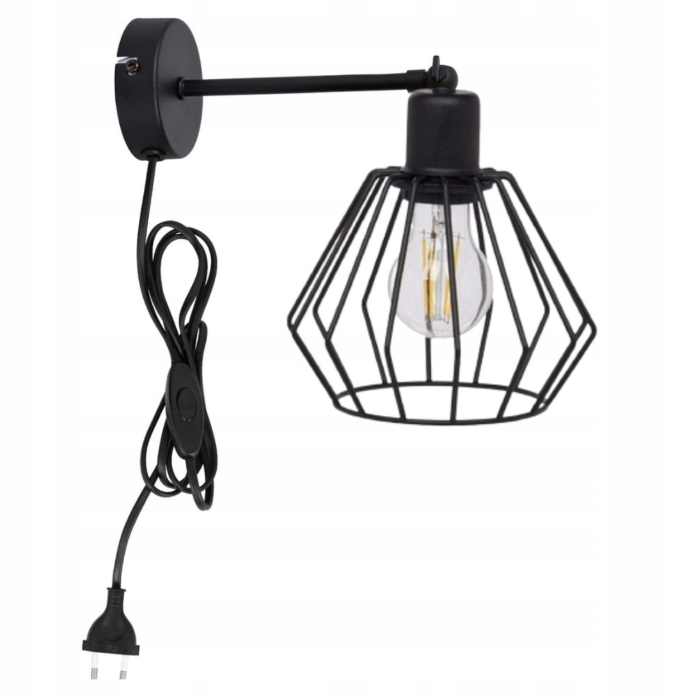 Lampa Ścienna Nocna Kinkiet Z Przełącznikiem Loft