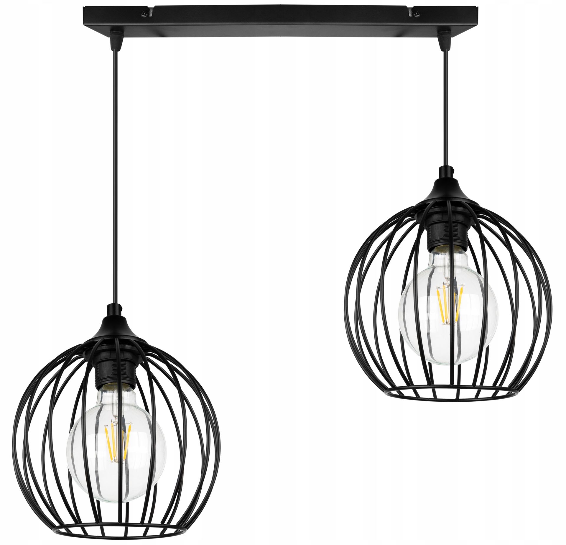 Lampa Sufitowa Wisząca Czarna Żyrandol Nad Stół Czarna Loft Kula Nowoczesna