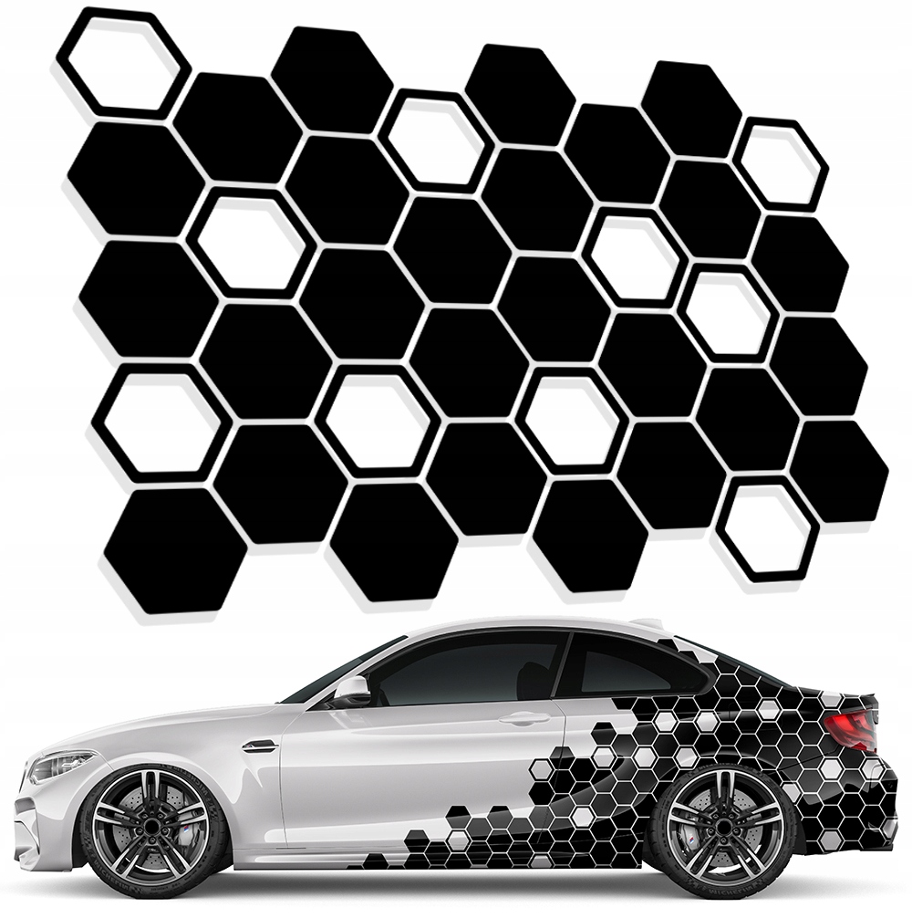 Naklejki na Auto Plaster Miodu Hexagon 36sztuk 9cm