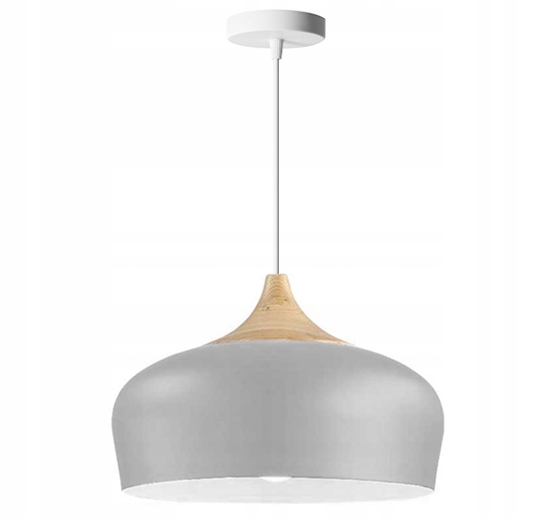 Lampa Wisząca Nowoczesna Bari E27 Drewno Duża