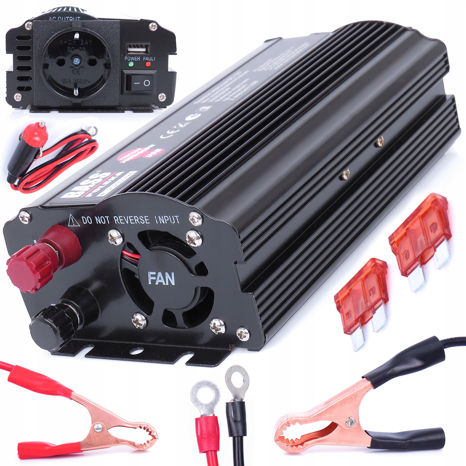 Przetwornica Samochodowa 12V 230V 600W Pełny Sinus