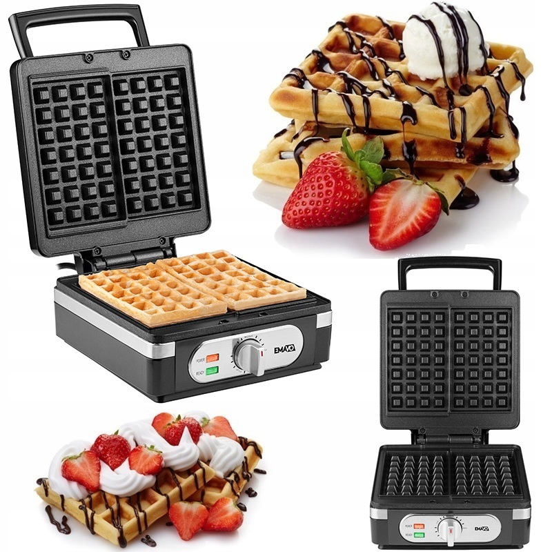Gofrownica 2 Duże Chrupiące Gofry Duża Mocna 1400W