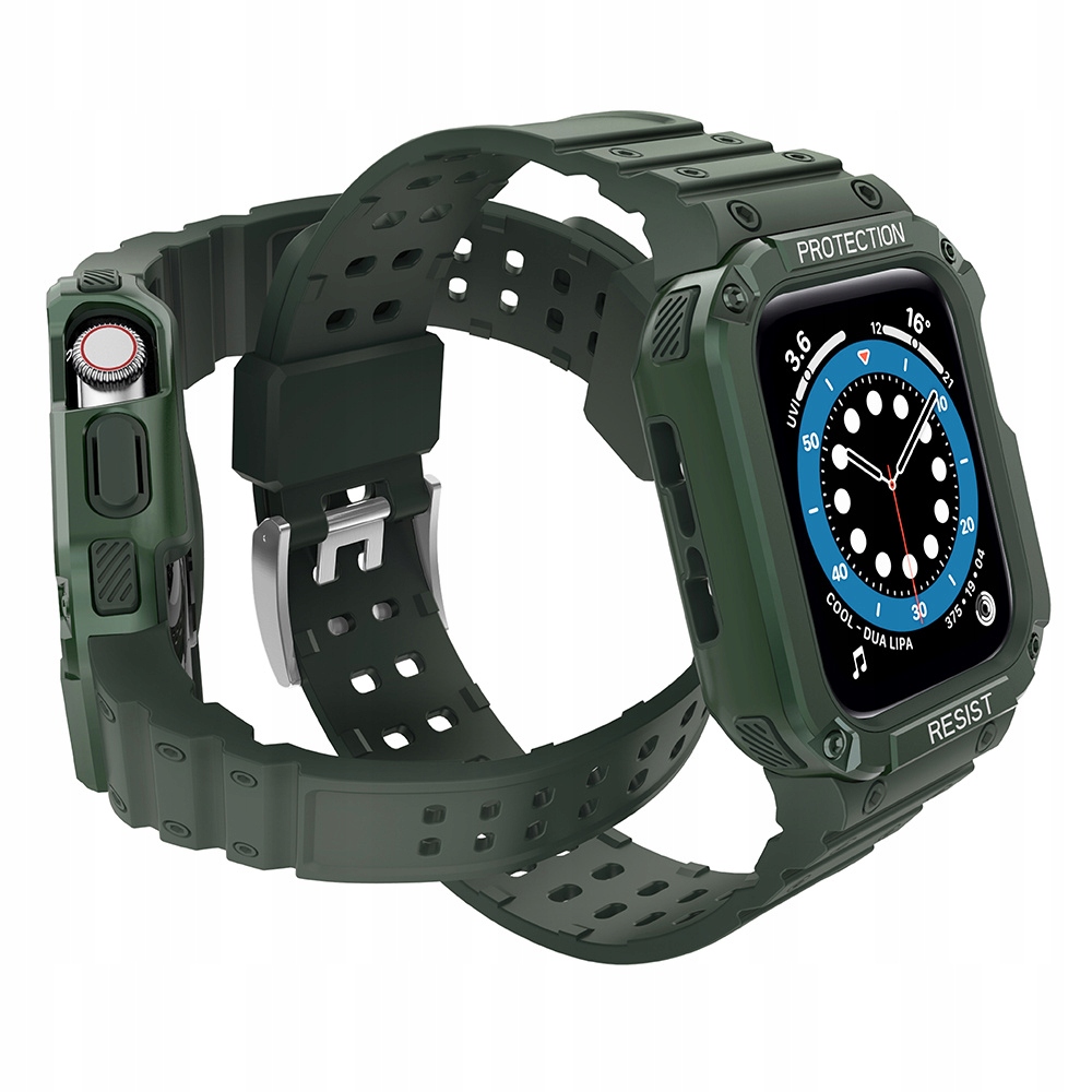 Protect Strap Opaska Etui Do Apple Watch 7/6/5/4/3/2/SE 41/40/38MM Zielony