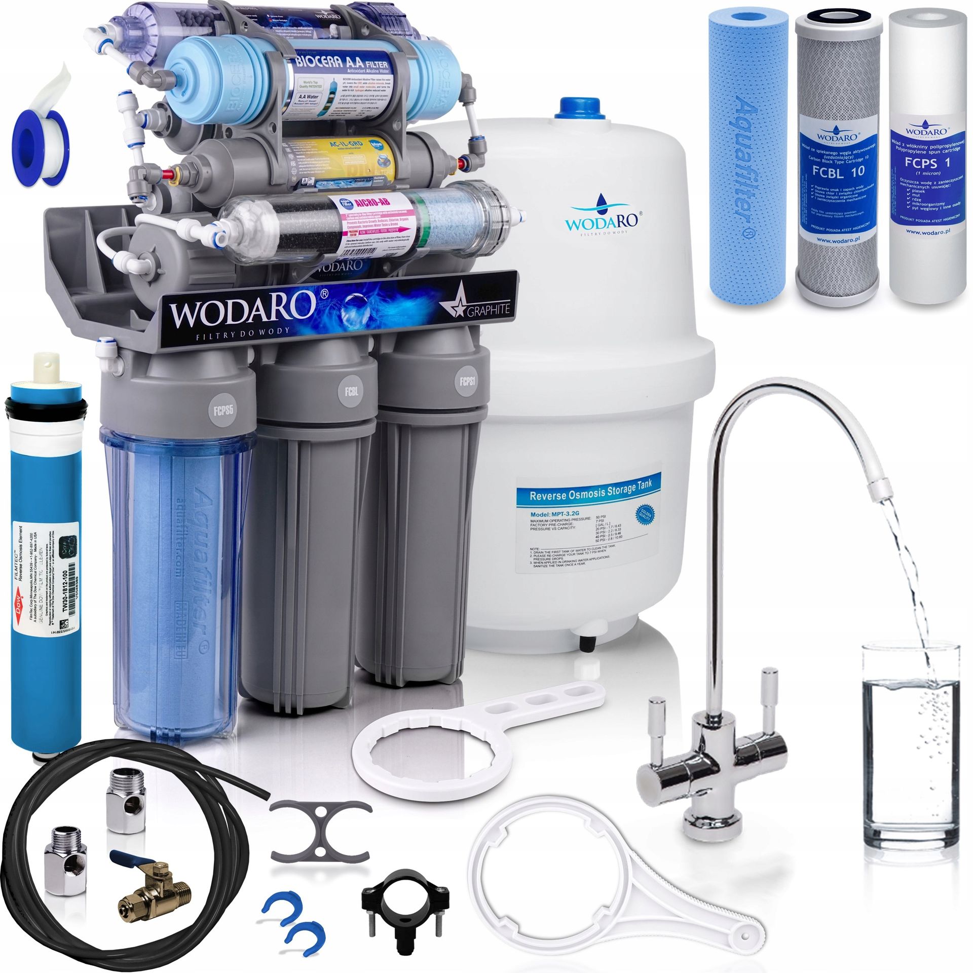 Filtr Wody Osmoza RO10 Wodaro Graphite Jonizator Mineralizator Premium