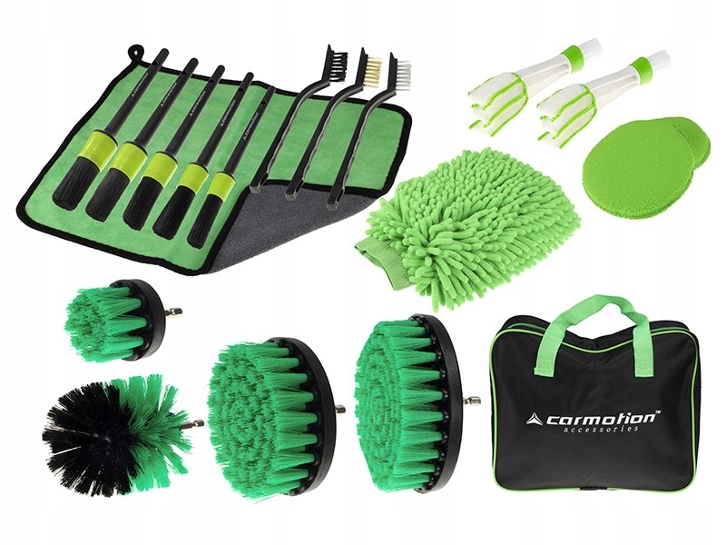 Zestaw Detailingowy XXL 19 Elem. pędzelki szczotki ścierki szczotki