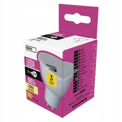 Żarówka Led Classic MR16 GU10 7 W (60 W) 800 lm ciepła biel ściem