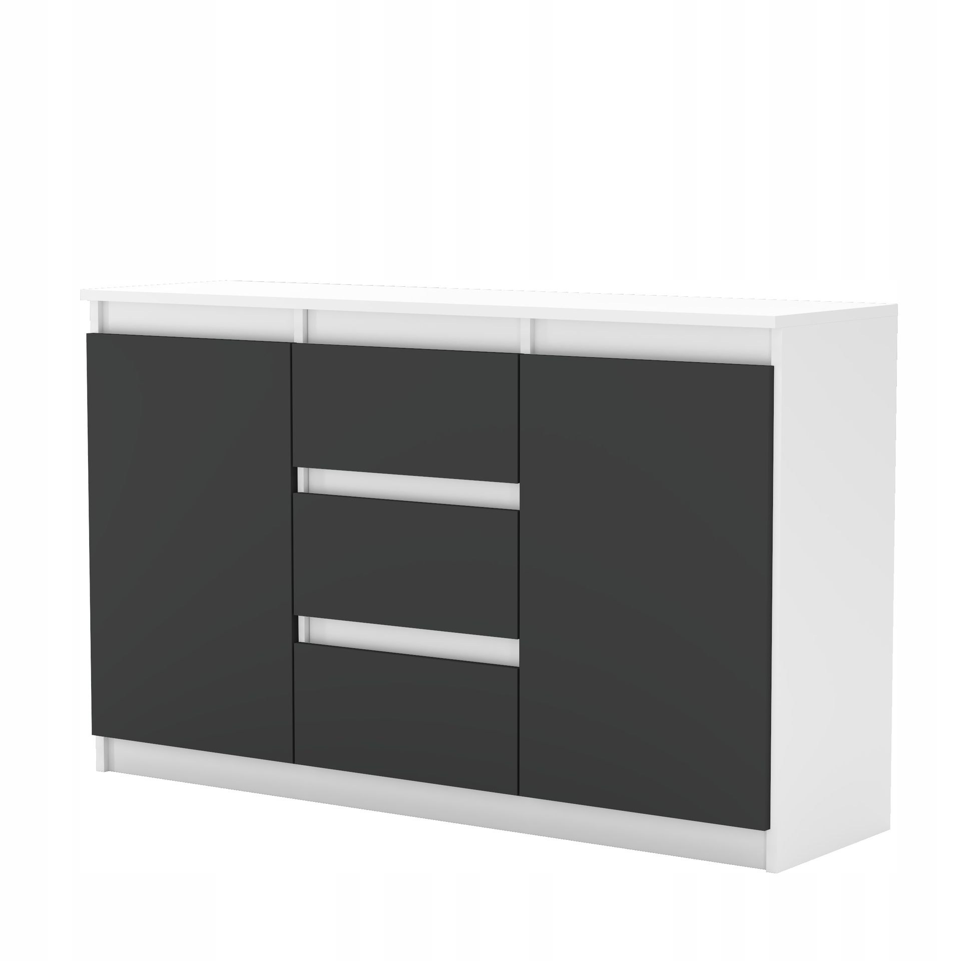 Komoda Biala Antracyt z szufladami Duza Szafka Aga 120cm do Sypialni Kolor