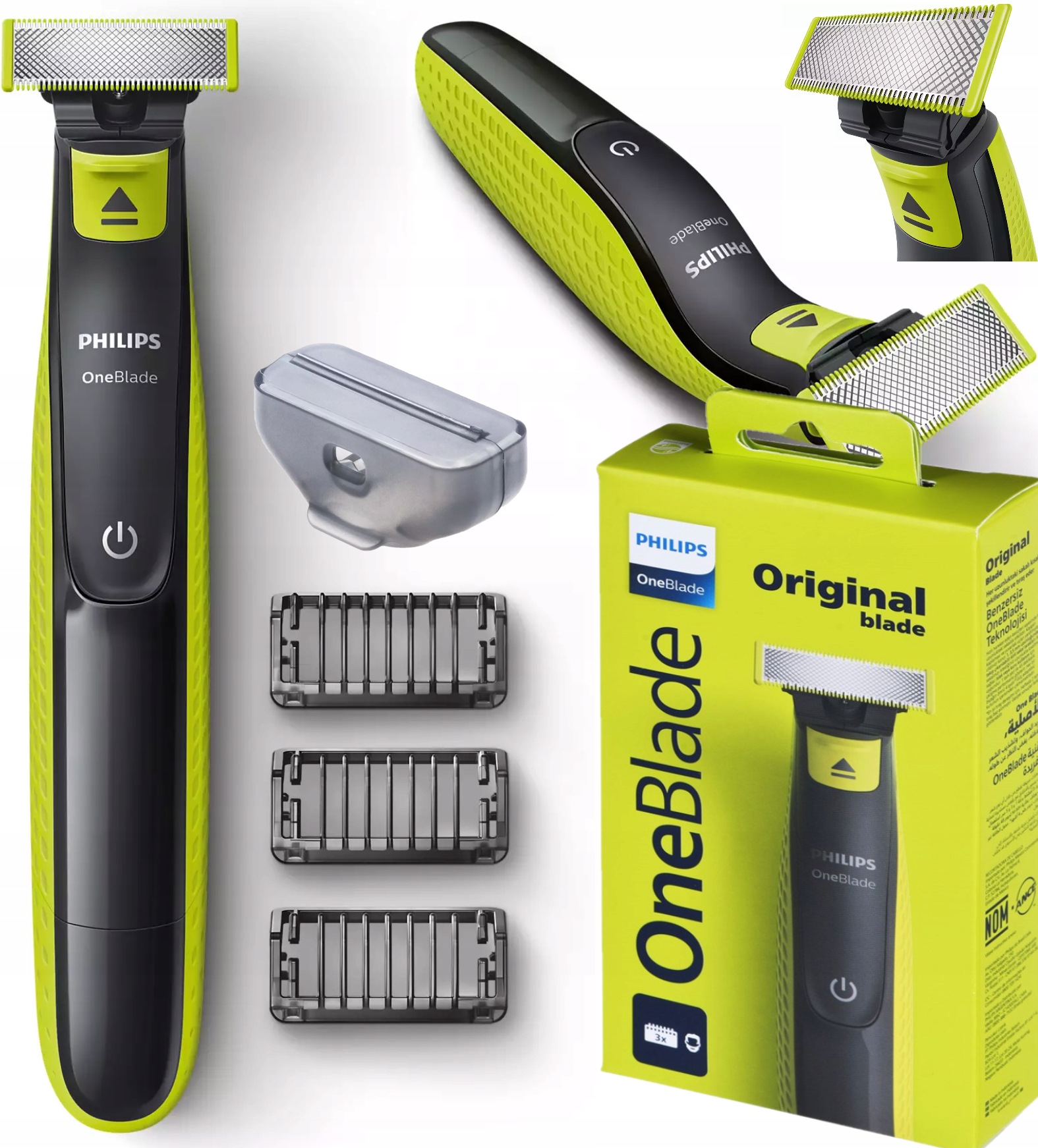 Maszynka Do Golenia Golarka Philips Oneblade Bezprzewodowa 3 Nasadki