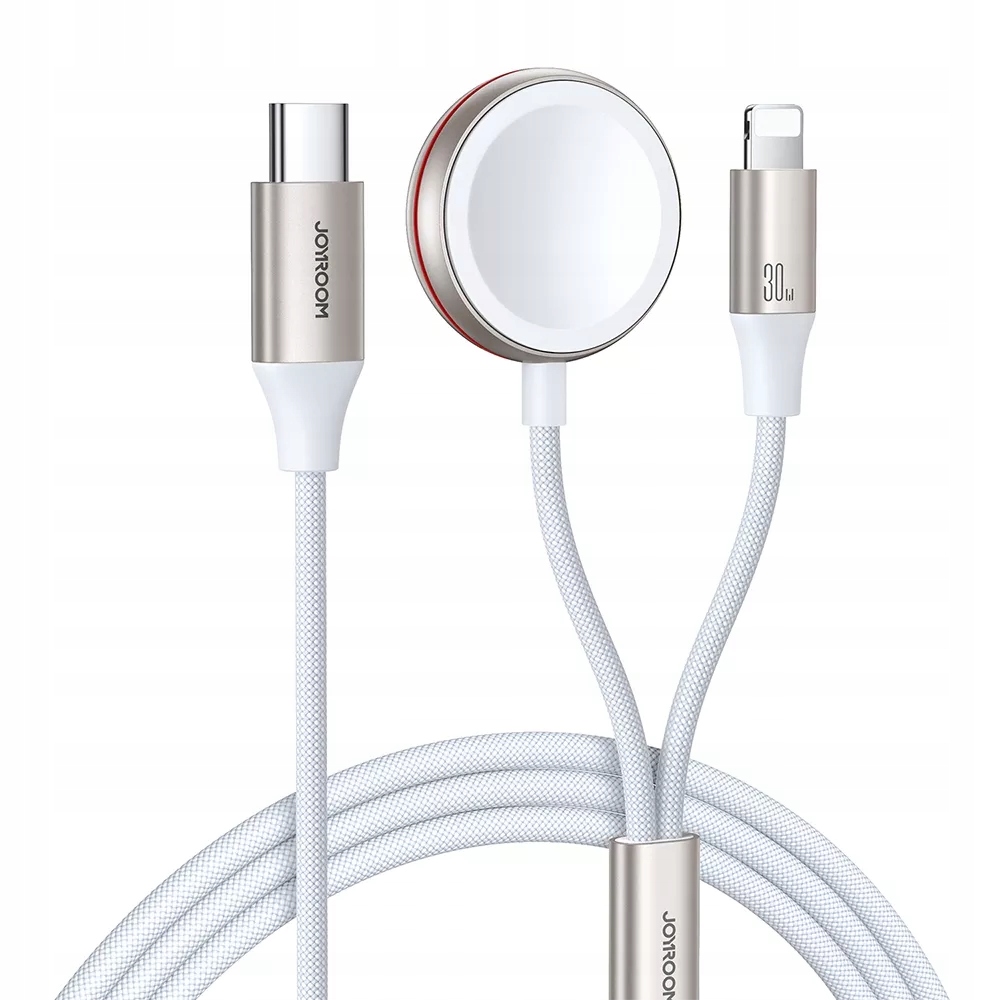 Joyroom 2 w 1 kabel lightning i ładowarka indukcyjna do Apple Watch 1.5m bi