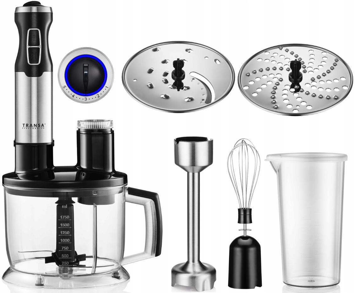 Wielofunkcyjny Mocny Blender Ręczny Zestaw 4w1 Malakser Transa 1500W
