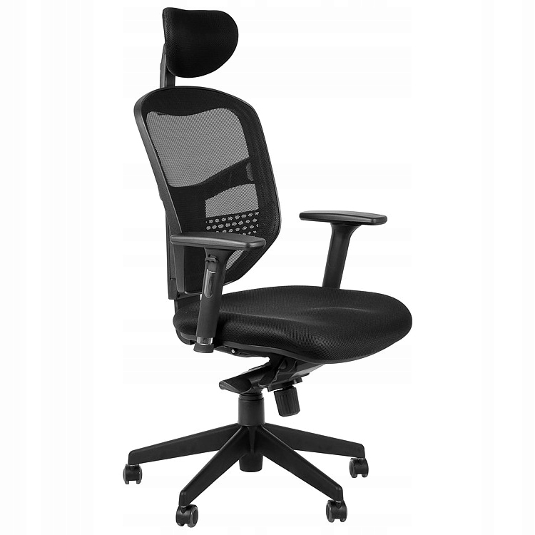 Fotel obrotowy biurowy krzesło biurowe ergonomiczny do biurka czarny