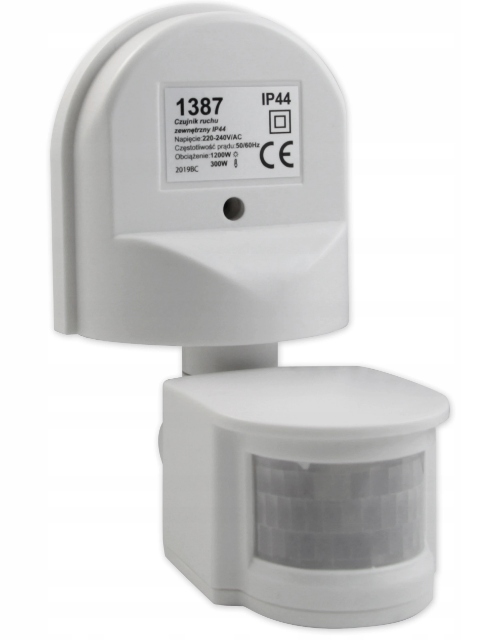 Czujnik ruchu Pir Zewnętrzny Led 180st. IP44 Biały