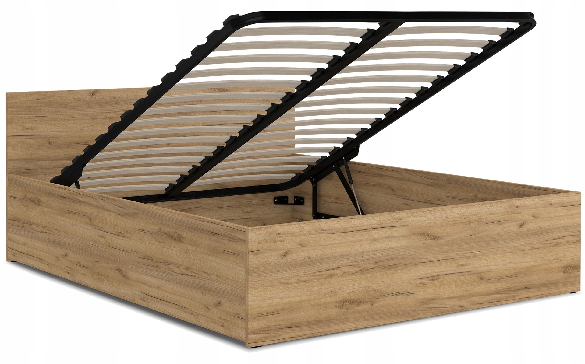 Solidne Łóżko podwójne drewniane Z Pojemnikiem Zagłówkiem 140x200 MIX Kolor