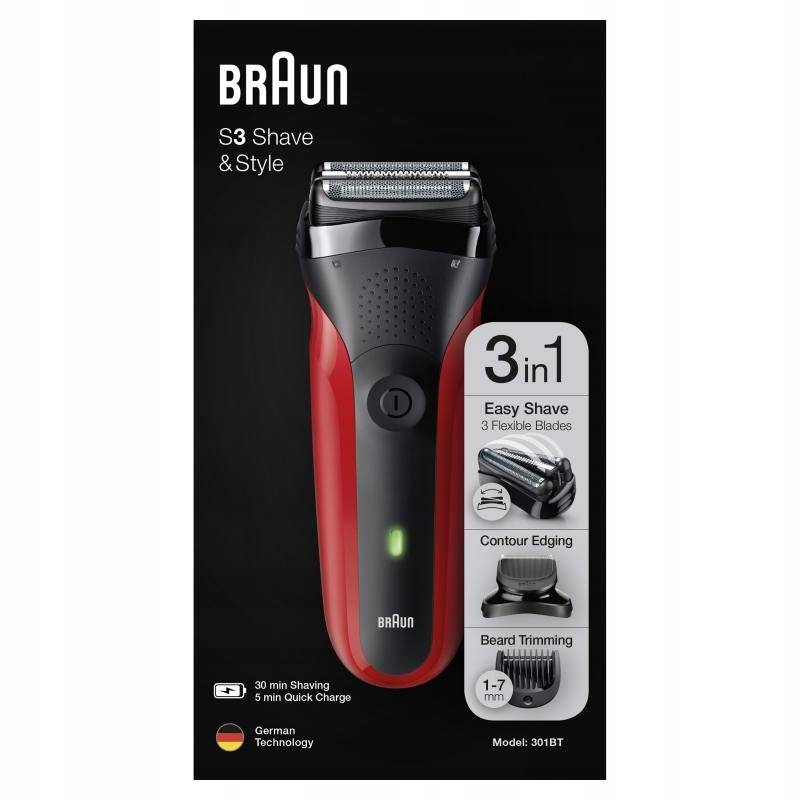 Braun Golarka S3 Shave&Styl 301BT 3w1