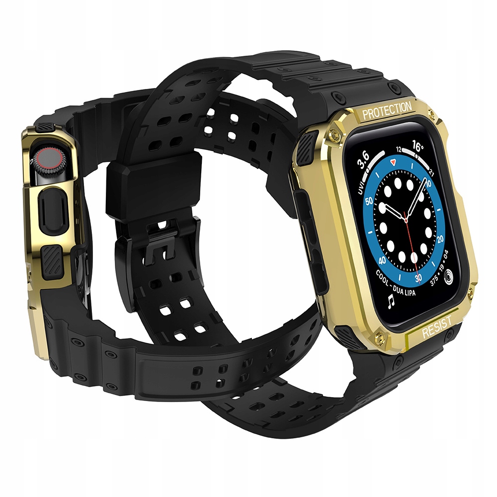 Protect Strap Opaska Z Etui Do Apple Watch 7/6/5/4/3/2/SE 41/40/38MM Czarny