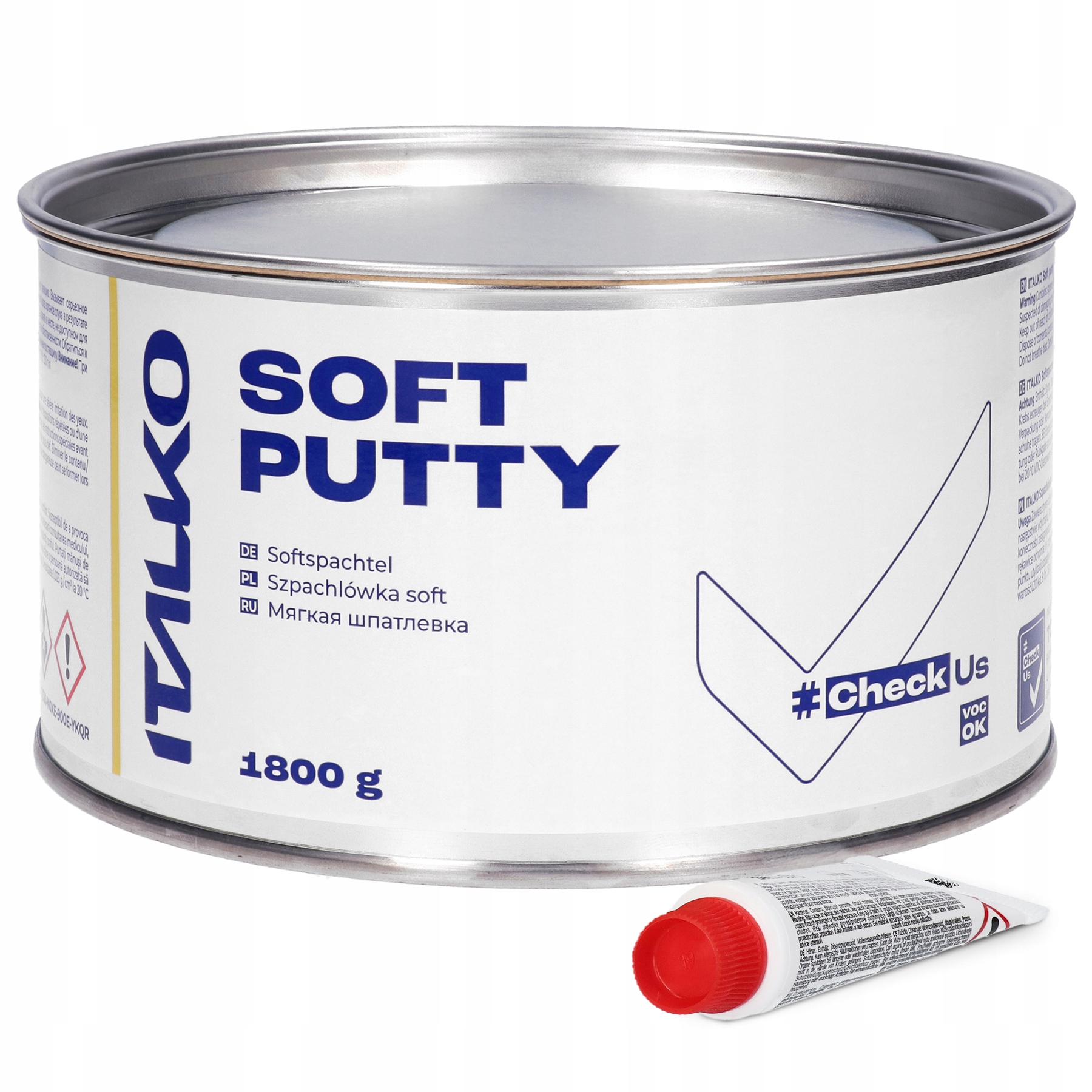 Italko Miękka Szpachla Szpachlówka Poliestrowa Soft 1,8KG Utwardzacz