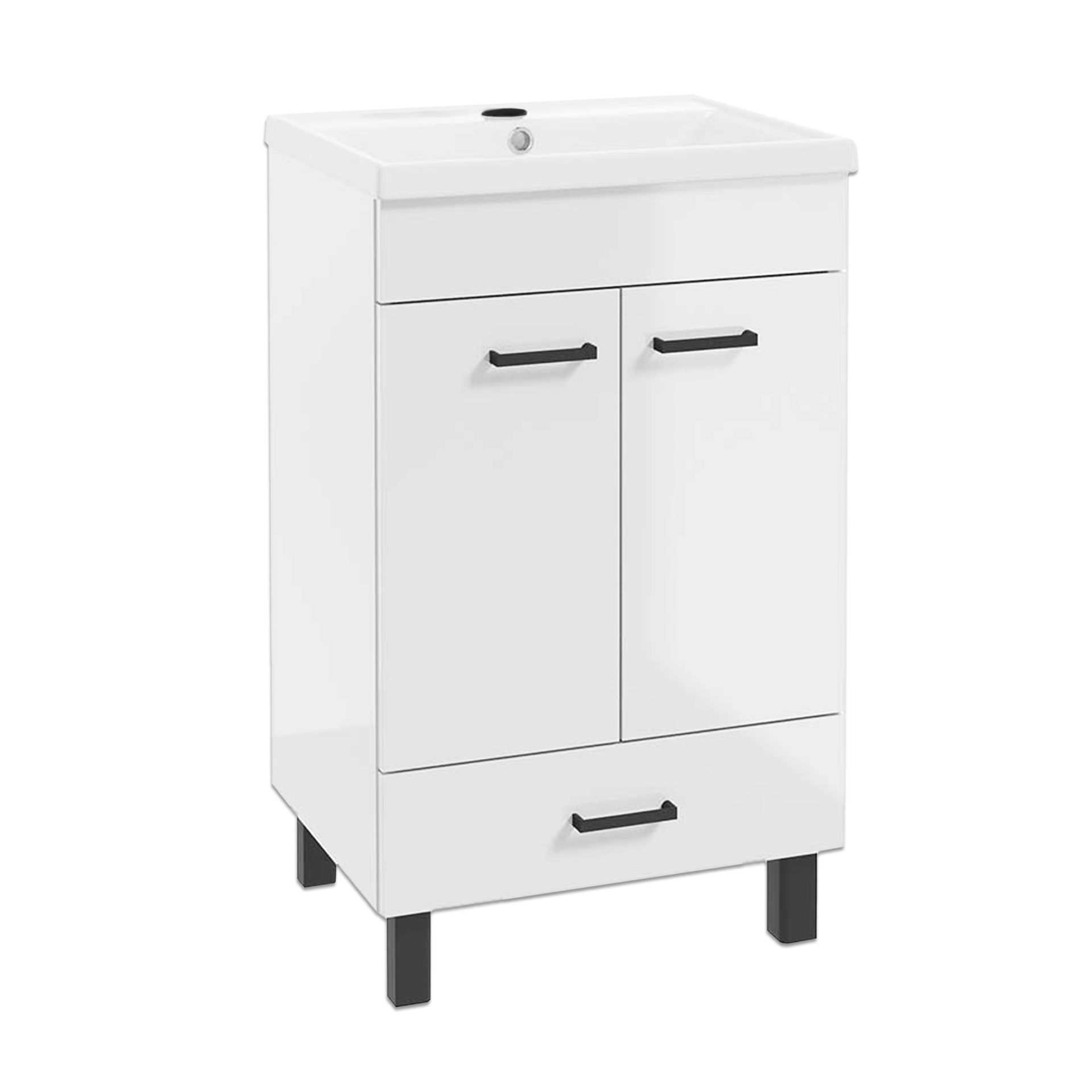 Szafka Łazienkowa Stojąca Z Umywalką 50 x 40 cm Slim Cała Lakierowana