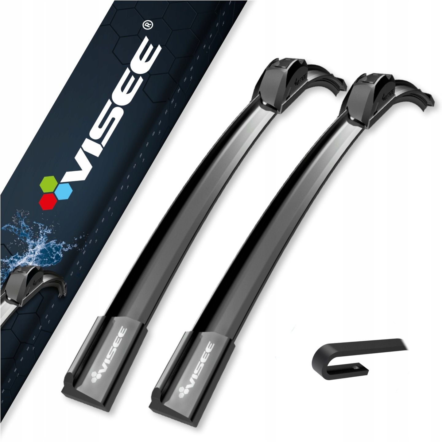 Wycieraczki samochodowe zestaw komplet do szyb Visee Hexa przód 650/400 mm