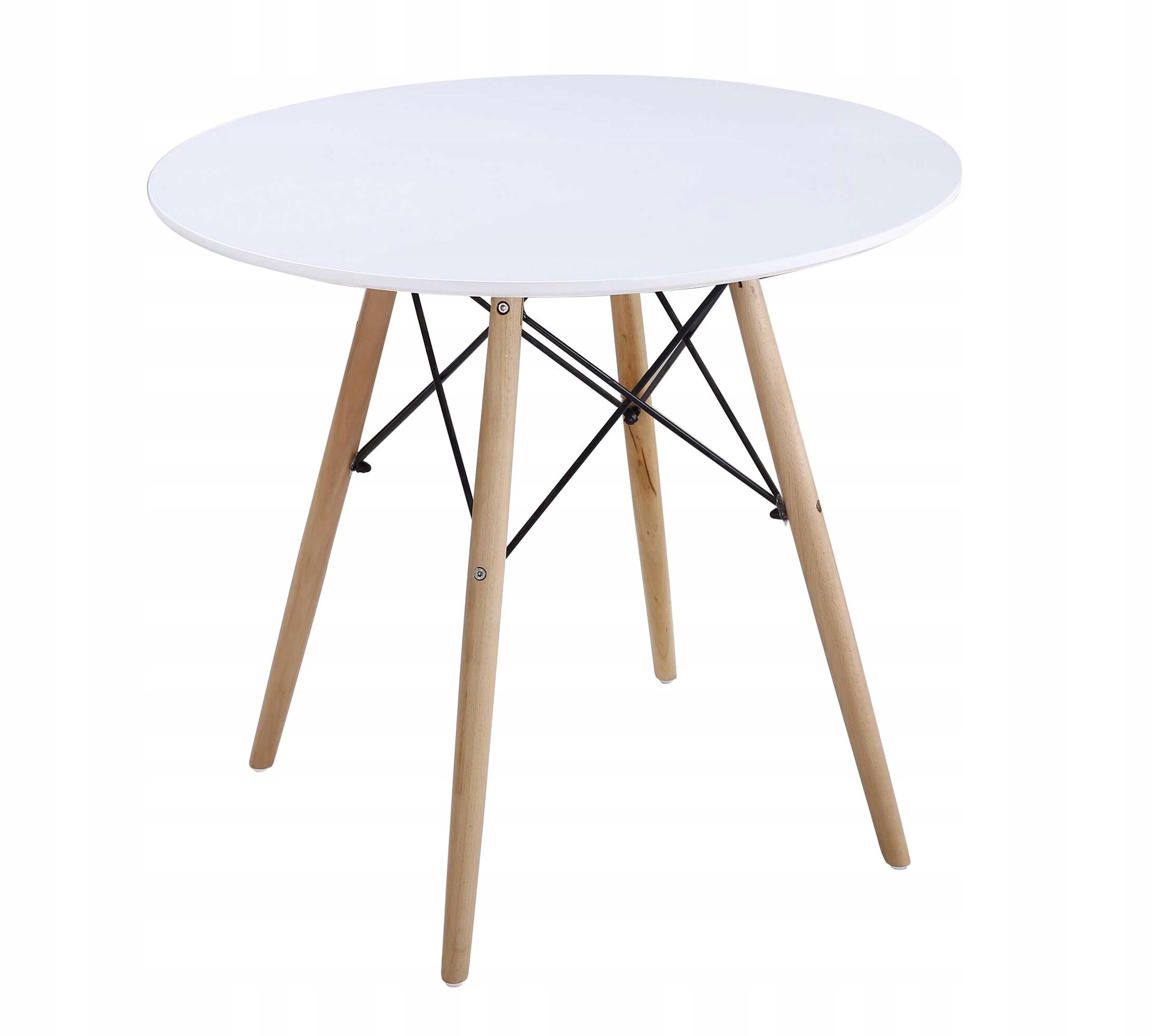 Stół okrągły skandynawski styl 80 x 80x75cm biały