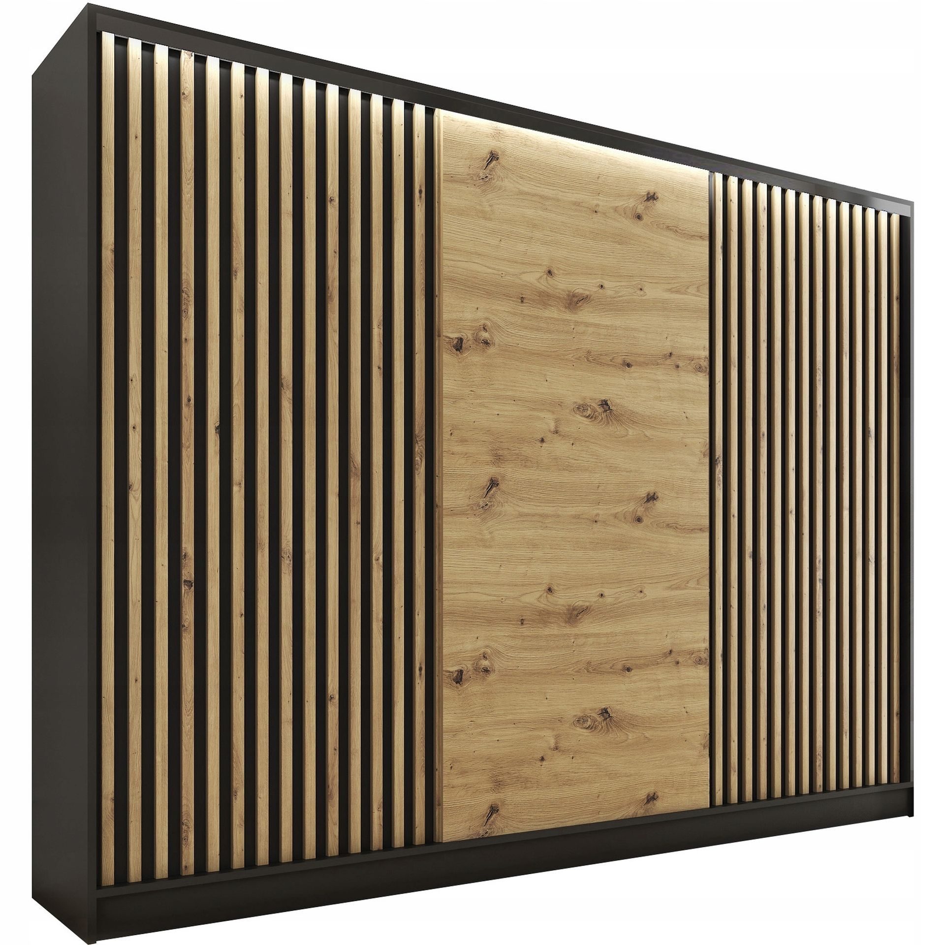 Szafa przesuwna z lamelami 250 cm Loft artisan