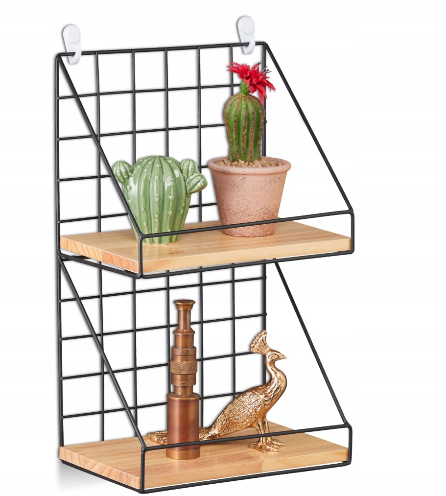 Półka ścienna wisząca industrialna 41 x 25 x 16 cm loft
