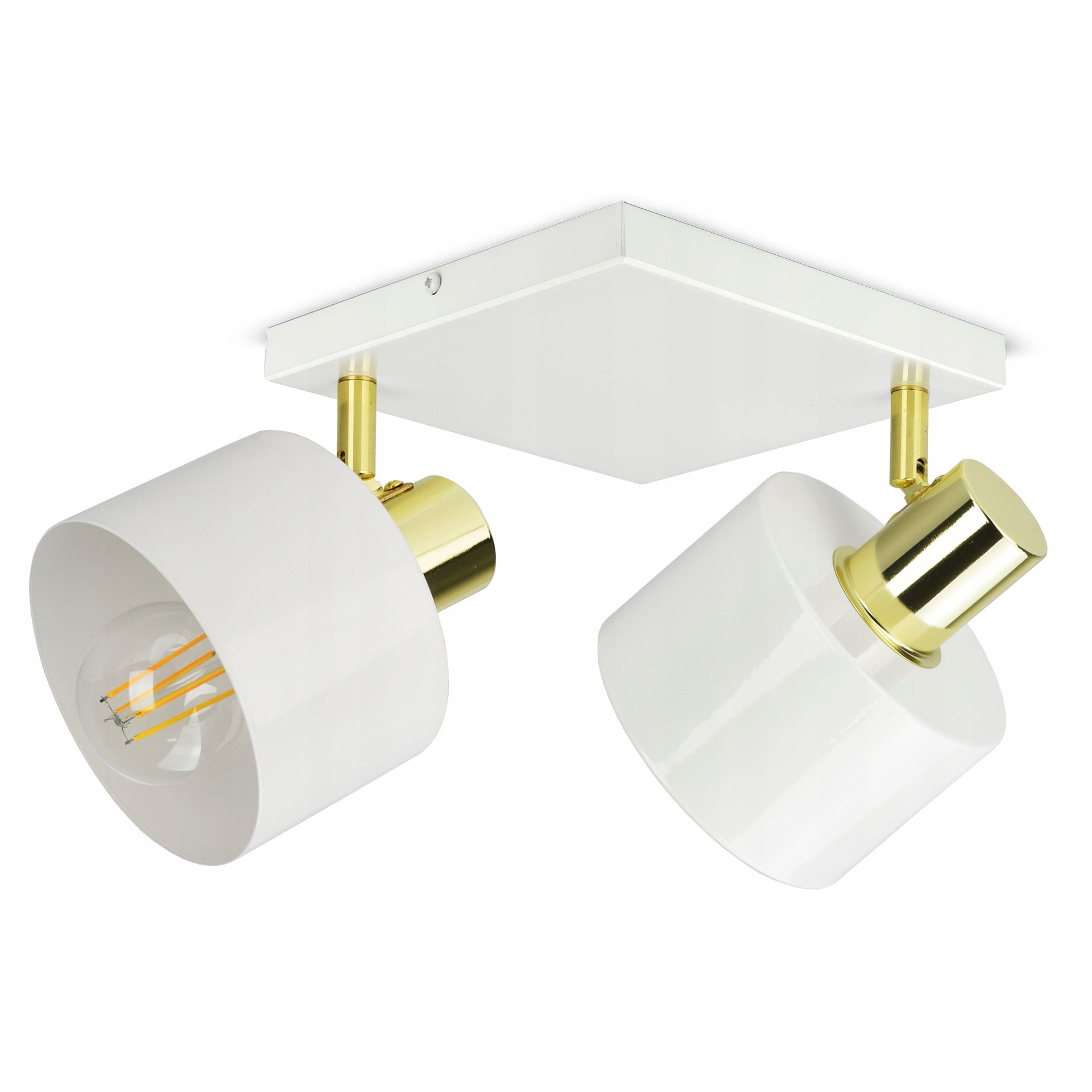 Lampa Sufitowa Żyrandol Plafon Biała Złota Classic Spot AG2 Led E27