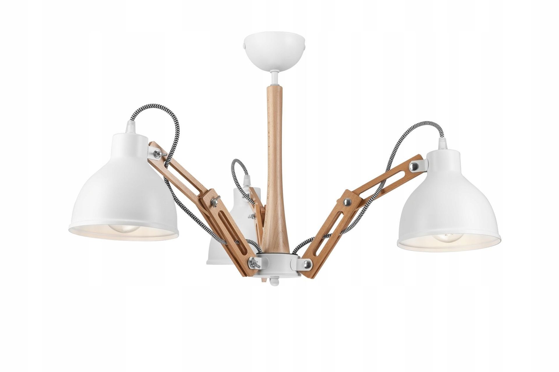 Plafon Lampa Sufitowa Lamkur Marcello 38247 Biały Drewno