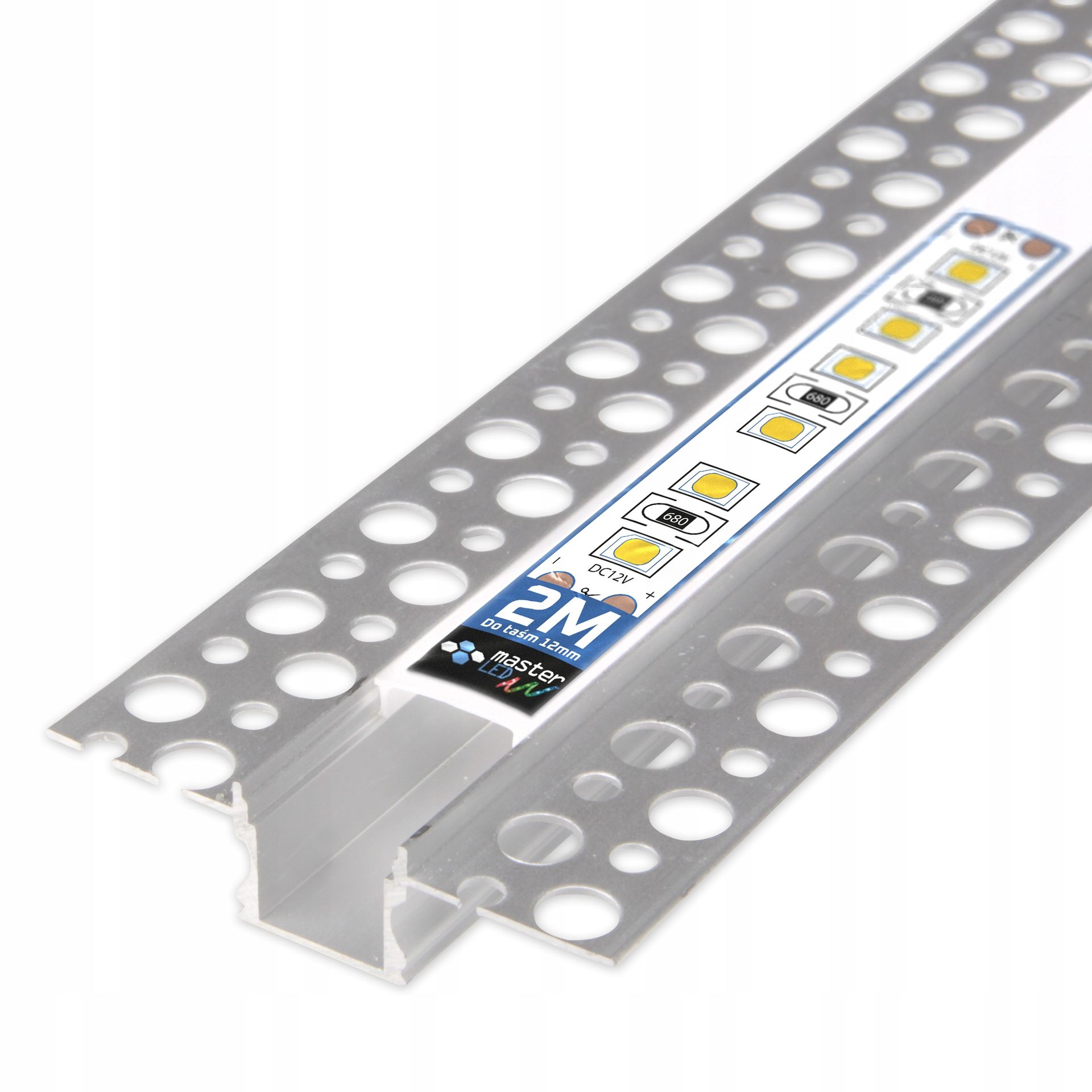 Profil Led aluminiowy 13mm do Gk karton gips płytek kafli glazur 2m klosz